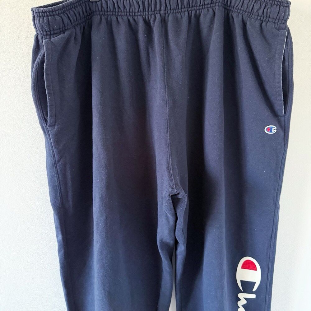 READ Champion Sweatpants 4XB Navy Blue Joggers Spell Out Logo Tapered Big Tall - Picture 15 of 16